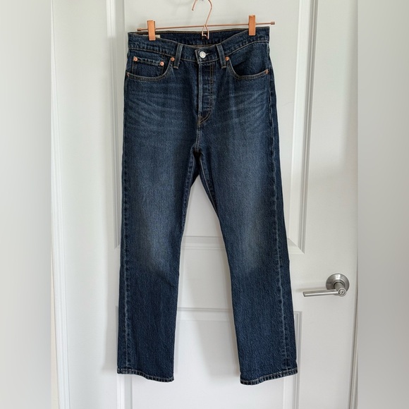 Levi's Dark Blue Straight Fit Mom Jeans - Picture 1 of 6